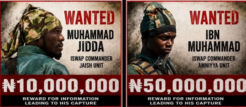 Nigerian Army places N60million bounty on two top terrorists
